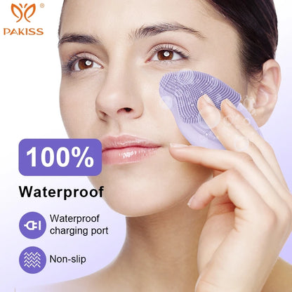 PAKISS Multifunctional  Electric Silicone Face Brush - Deep Pore Cleanser for Blackheads, Oil Control & Makeup Removal